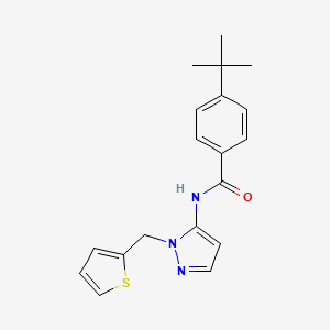 molecular formula C19H21N3OS B11308804 4-tert-butyl-N-{1-[(thiophen-2-yl)methyl]-1H-pyrazol-5-yl}benzamide 