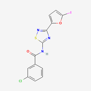 molecular formula C13H7ClIN3O2S B11308833 3-chloro-N-[3-(5-iodofuran-2-yl)-1,2,4-thiadiazol-5-yl]benzamide CAS No. 1018066-44-8