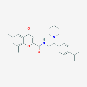 6,8-Dimethyl-4-oxo-N-[2-(piperidin-1-YL)-2-[4-(propan-2-YL)phenyl]ethyl]-4H-chromene-2-carboxamide