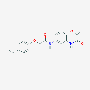 molecular formula C20H22N2O4 B11308856 N-(2-methyl-3-oxo-3,4-dihydro-2H-1,4-benzoxazin-6-yl)-2-[4-(propan-2-yl)phenoxy]acetamide 