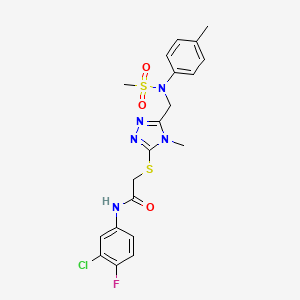 molecular formula C20H21ClFN5O3S2 B11308864 N-(3-chloro-4-fluorophenyl)-2-[(4-methyl-5-{[(4-methylphenyl)(methylsulfonyl)amino]methyl}-4H-1,2,4-triazol-3-yl)sulfanyl]acetamide 