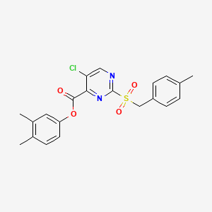 3,4-Dimethylphenyl 5-chloro-2-[(4-methylbenzyl)sulfonyl]pyrimidine-4-carboxylate