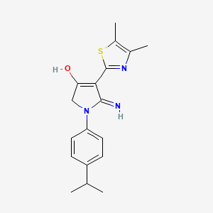 molecular formula C18H21N3OS B11308898 5-amino-4-(4,5-dimethyl-1,3-thiazol-2-yl)-1-(4-isopropylphenyl)-1,2-dihydro-3H-pyrrol-3-one 