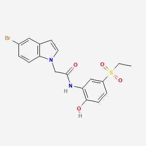 molecular formula C18H17BrN2O4S B11308903 2-(5-bromo-1H-indol-1-yl)-N-[5-(ethylsulfonyl)-2-hydroxyphenyl]acetamide 