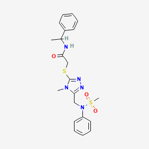 2-[(4-methyl-5-{[(methylsulfonyl)(phenyl)amino]methyl}-4H-1,2,4-triazol-3-yl)sulfanyl]-N-(1-phenylethyl)acetamide