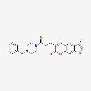 6-[3-(4-benzylpiperazin-1-yl)-3-oxopropyl]-3,5-dimethyl-7H-furo[3,2-g]chromen-7-one