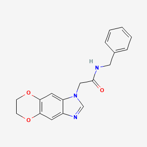 N-benzyl-2-(6,7-dihydro-1H-[1,4]dioxino[2,3-f]benzimidazol-1-yl)acetamide