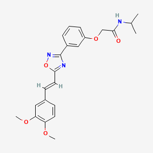 2-(3-{5-[(E)-2-(3,4-dimethoxyphenyl)ethenyl]-1,2,4-oxadiazol-3-yl}phenoxy)-N-(propan-2-yl)acetamide