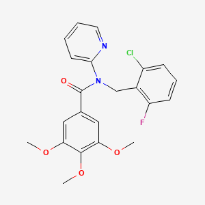 molecular formula C22H20ClFN2O4 B11309027 N-(2-chloro-6-fluorobenzyl)-3,4,5-trimethoxy-N-(pyridin-2-yl)benzamide 