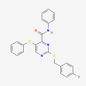 2-[(4-fluorobenzyl)sulfanyl]-N-phenyl-5-(phenylsulfanyl)pyrimidine-4-carboxamide