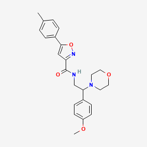 molecular formula C24H27N3O4 B11309061 N-[2-(4-methoxyphenyl)-2-(morpholin-4-yl)ethyl]-5-(4-methylphenyl)-1,2-oxazole-3-carboxamide 