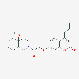 molecular formula C25H33NO5 B11309063 7-{[1-(4a-hydroxyoctahydroisoquinolin-2(1H)-yl)-1-oxopropan-2-yl]oxy}-8-methyl-4-propyl-2H-chromen-2-one 