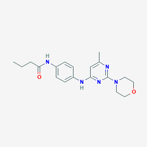 molecular formula C19H25N5O2 B11309077 N-(4-((6-methyl-2-morpholinopyrimidin-4-yl)amino)phenyl)butyramide 