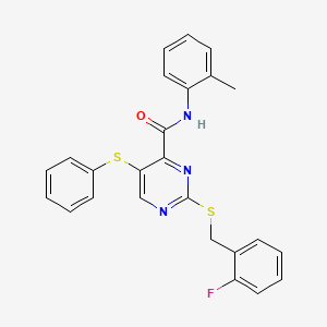 2-[(2-fluorobenzyl)sulfanyl]-N-(2-methylphenyl)-5-(phenylsulfanyl)pyrimidine-4-carboxamide