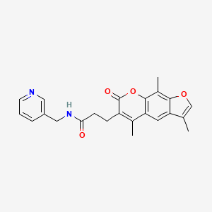 molecular formula C23H22N2O4 B11309091 N-(pyridin-3-ylmethyl)-3-(3,5,9-trimethyl-7-oxo-7H-furo[3,2-g]chromen-6-yl)propanamide 