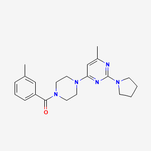 (3-Methylphenyl){4-[6-methyl-2-(1-pyrrolidinyl)-4-pyrimidinyl]piperazino}methanone