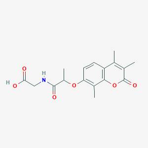 molecular formula C17H19NO6 B11309116 N-{2-[(3,4,8-trimethyl-2-oxo-2H-chromen-7-yl)oxy]propanoyl}glycine 