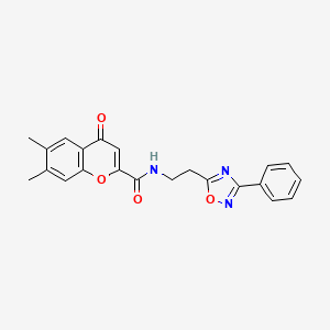 6,7-dimethyl-4-oxo-N-[2-(3-phenyl-1,2,4-oxadiazol-5-yl)ethyl]-4H-chromene-2-carboxamide