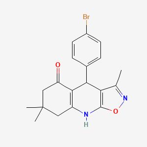 molecular formula C19H19BrN2O2 B11309145 4-(4-bromophenyl)-3,7,7-trimethyl-4,7,8,9-tetrahydro[1,2]oxazolo[5,4-b]quinolin-5(6H)-one 