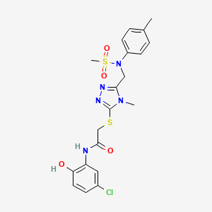 molecular formula C20H22ClN5O4S2 B11309151 N-(5-chloro-2-hydroxyphenyl)-2-[(4-methyl-5-{[(4-methylphenyl)(methylsulfonyl)amino]methyl}-4H-1,2,4-triazol-3-yl)sulfanyl]acetamide 