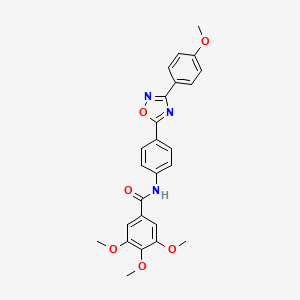 molecular formula C25H23N3O6 B11309184 3,4,5-trimethoxy-N-{4-[3-(4-methoxyphenyl)-1,2,4-oxadiazol-5-yl]phenyl}benzamide 