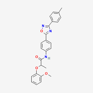 2-(2-methoxyphenoxy)-N-{4-[3-(4-methylphenyl)-1,2,4-oxadiazol-5-yl]phenyl}propanamide