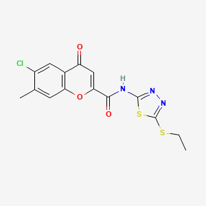 6-chloro-N-[5-(ethylsulfanyl)-1,3,4-thiadiazol-2-yl]-7-methyl-4-oxo-4H-chromene-2-carboxamide