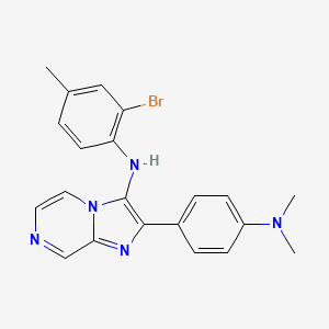 molecular formula C21H20BrN5 B11309258 N-(2-bromo-4-methylphenyl)-2-[4-(dimethylamino)phenyl]imidazo[1,2-a]pyrazin-3-amine 