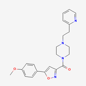 molecular formula C22H24N4O3 B11309274 [5-(4-Methoxyphenyl)-1,2-oxazol-3-yl]{4-[2-(pyridin-2-yl)ethyl]piperazin-1-yl}methanone 