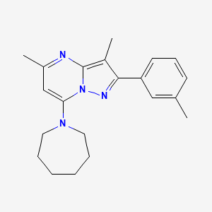 1-[3,5-Dimethyl-2-(3-methylphenyl)pyrazolo[1,5-a]pyrimidin-7-yl]azepane