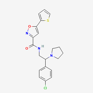 N-[2-(4-chlorophenyl)-2-(pyrrolidin-1-yl)ethyl]-5-(thiophen-2-yl)-1,2-oxazole-3-carboxamide