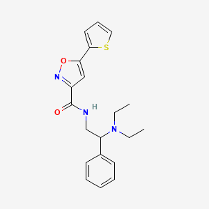 molecular formula C20H23N3O2S B11309312 N-[2-(diethylamino)-2-phenylethyl]-5-(thiophen-2-yl)-1,2-oxazole-3-carboxamide 