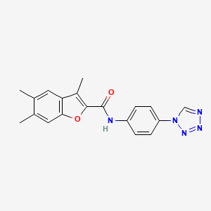 molecular formula C19H17N5O2 B11309334 3,5,6-trimethyl-N-[4-(1H-tetrazol-1-yl)phenyl]-1-benzofuran-2-carboxamide 