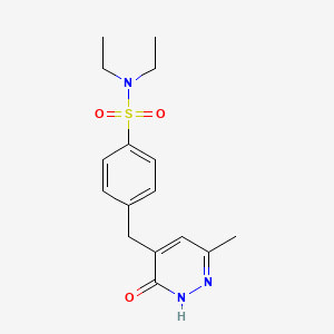 molecular formula C16H21N3O3S B11309336 N,N-diethyl-4-[(6-methyl-3-oxo-2,3-dihydropyridazin-4-yl)methyl]benzenesulfonamide 