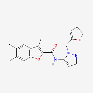 N-[1-(furan-2-ylmethyl)-1H-pyrazol-5-yl]-3,5,6-trimethyl-1-benzofuran-2-carboxamide