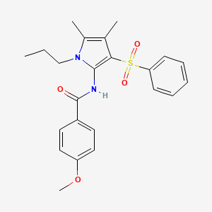 N-[4,5-dimethyl-3-(phenylsulfonyl)-1-propyl-1H-pyrrol-2-yl]-4-methoxybenzamide