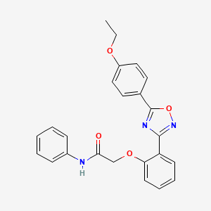 molecular formula C24H21N3O4 B11309440 2-{2-[5-(4-ethoxyphenyl)-1,2,4-oxadiazol-3-yl]phenoxy}-N-phenylacetamide 