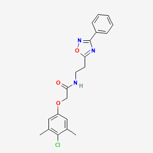 2-(4-chloro-3,5-dimethylphenoxy)-N-[2-(3-phenyl-1,2,4-oxadiazol-5-yl)ethyl]acetamide