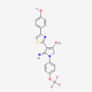 molecular formula C21H16F3N3O3S B11309478 5-amino-4-[4-(4-methoxyphenyl)-1,3-thiazol-2-yl]-1-[4-(trifluoromethoxy)phenyl]-1,2-dihydro-3H-pyrrol-3-one 