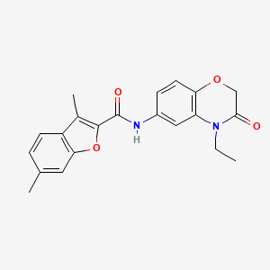 N-(4-ethyl-3-oxo-3,4-dihydro-2H-1,4-benzoxazin-6-yl)-3,6-dimethyl-1-benzofuran-2-carboxamide