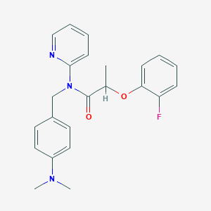 molecular formula C23H24FN3O2 B11309545 N-[4-(dimethylamino)benzyl]-2-(2-fluorophenoxy)-N-(pyridin-2-yl)propanamide 