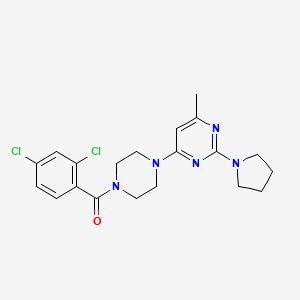 4-[4-(2,4-Dichlorobenzoyl)piperazin-1-YL]-6-methyl-2-(pyrrolidin-1-YL)pyrimidine