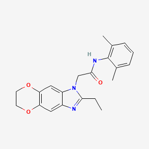 N-(2,6-dimethylphenyl)-2-(2-ethyl-6,7-dihydro-1H-[1,4]dioxino[2,3-f]benzimidazol-1-yl)acetamide