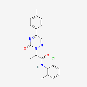 molecular formula C20H19ClN4O2 B11309582 N-(2-chloro-6-methylphenyl)-2-[5-(4-methylphenyl)-3-oxo-1,2,4-triazin-2(3H)-yl]propanamide 