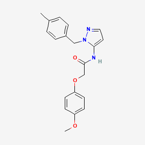 molecular formula C20H21N3O3 B11309594 2-(4-methoxyphenoxy)-N-[1-(4-methylbenzyl)-1H-pyrazol-5-yl]acetamide 