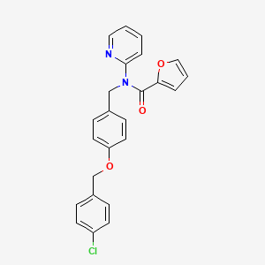 molecular formula C24H19ClN2O3 B11309596 N-{4-[(4-chlorobenzyl)oxy]benzyl}-N-(pyridin-2-yl)furan-2-carboxamide 