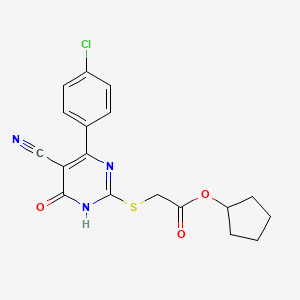 Cyclopentyl 2-{[4-(4-chlorophenyl)-5-cyano-6-oxo-1,6-dihydropyrimidin-2-YL]sulfanyl}acetate