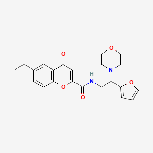 6-ethyl-N-[2-(furan-2-yl)-2-(morpholin-4-yl)ethyl]-4-oxo-4H-chromene-2-carboxamide