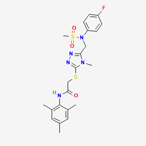 2-[(5-{[(4-fluorophenyl)(methylsulfonyl)amino]methyl}-4-methyl-4H-1,2,4-triazol-3-yl)sulfanyl]-N-(2,4,6-trimethylphenyl)acetamide