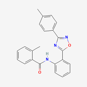 molecular formula C23H19N3O2 B11309678 2-methyl-N-{2-[3-(4-methylphenyl)-1,2,4-oxadiazol-5-yl]phenyl}benzamide 